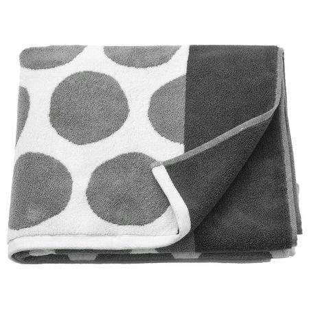 Банное полотенце, антрацит/белый 70x140 см IKEA SJÖVALLA СЬЁВАЛЛА 604.708.18