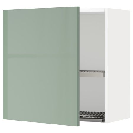 Шкаф навесной с сушкой, белый, Калларп светло-зеленый, 60x60 см IKEA МЕТОД 492.249.61