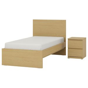 STORKLINTA Комплект мебели для спальни,2 предм - под дуб 90x200 см