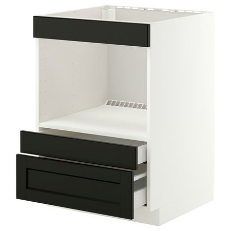 METOD / MAXIMERA Нижний шкафчик для встр технк. - белый/Lerhyttan черная морилка 60x60 см