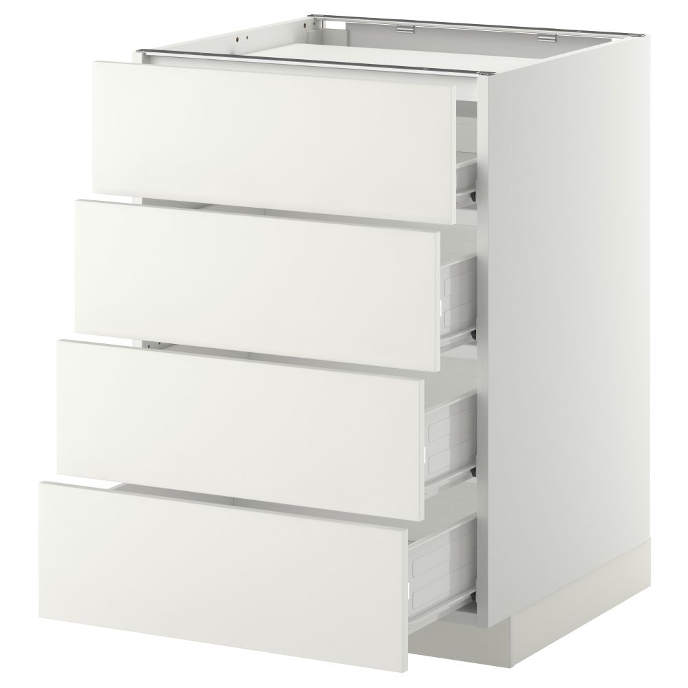 Напольный шкаф, 4 фронтальных панели, 4 ящика МЕТОД / ФОРВАРА, белый, Хэггеби белый - фото 1