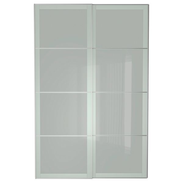 Пара раздвижных дверей СЭККЕН, матовое стекло - схема-чертеж с размерами