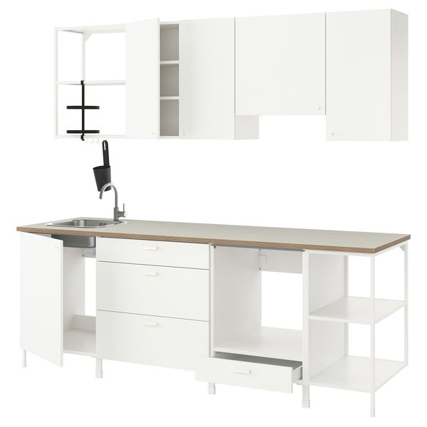 Кухня, 243x63.5x222 см, белый IKEA BEGIVENHET БЕГИВЕНХЕТ 693.380.75 - фото 1