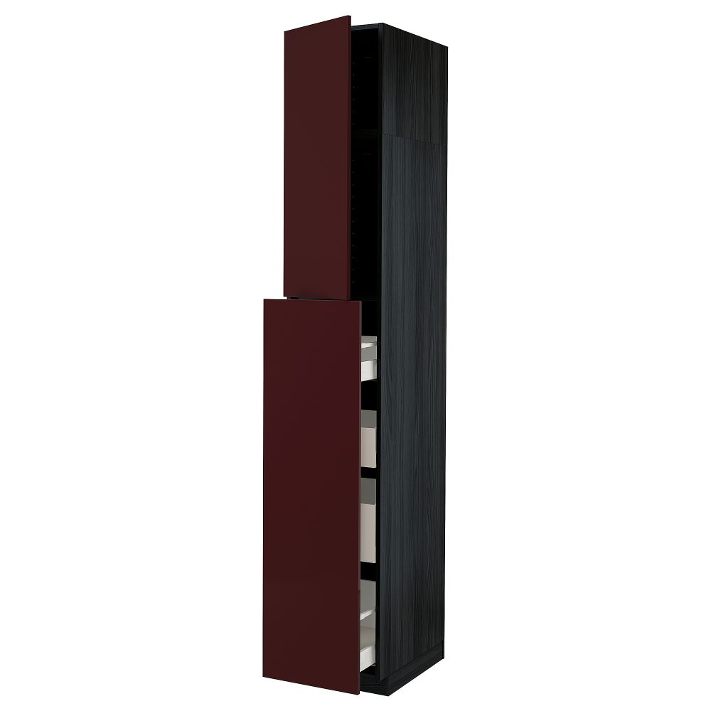 Высокий шкаф, выдвижной секцией, 1 дверца, 4 ящика, 40x60x240 cm IKEA METOD МЕТОД, MAXIMERA МАКСИМЕРА 894.645.91 - фото 1