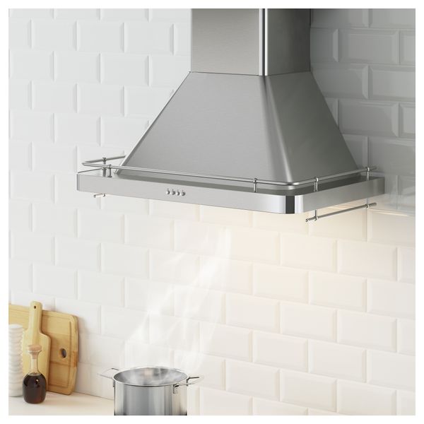 Колпак вытяжного шкафа стенного крепления ФОЛЬЙЭНДЕ, нержав сталь - схема-чертеж с размерами