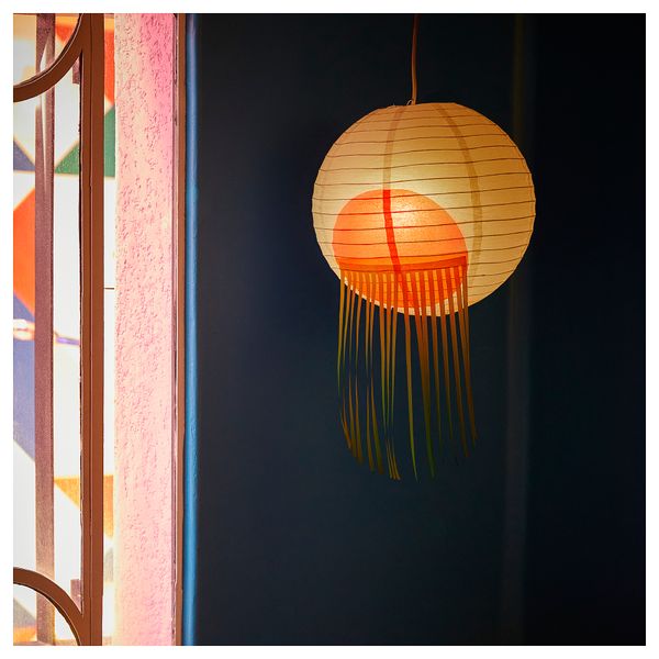 Абажур для подвесного светильника, 40 см, белый, розовый IKEA ÖMSESIDIG 505.454.90 - фото 5