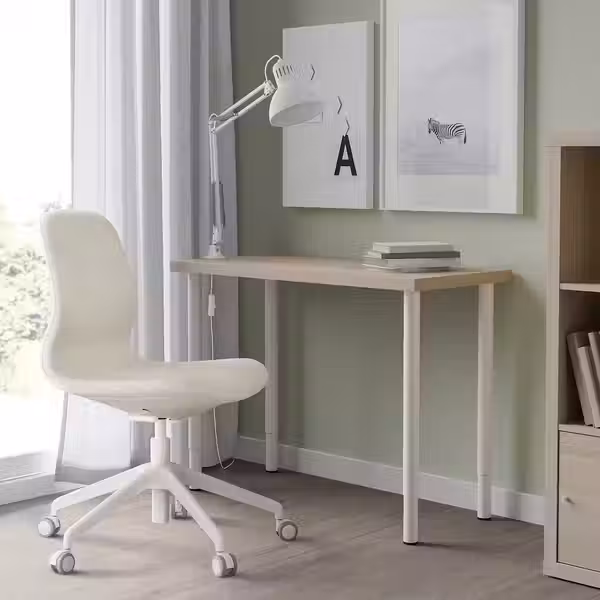 LINNMON / OLOV Письменный стол - под беленый дуб/белый 100x45 см - фото 4