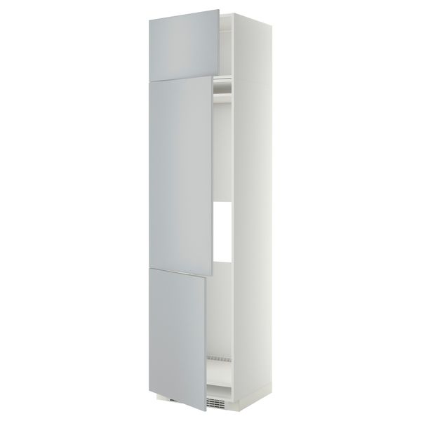 Высокий шкаф для холодильника или морозильника, с 3 дверями МЕТОД, белый, Веддинге серый - схема-чертеж с размерами