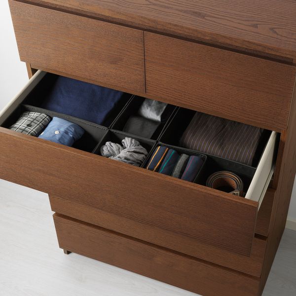 Комод с 6 ящиками, коричневая морилка ясеневый шпон 80x123 см IKEA MALM МАЛЬМ 903.941.92 - схема-чертеж с размерами