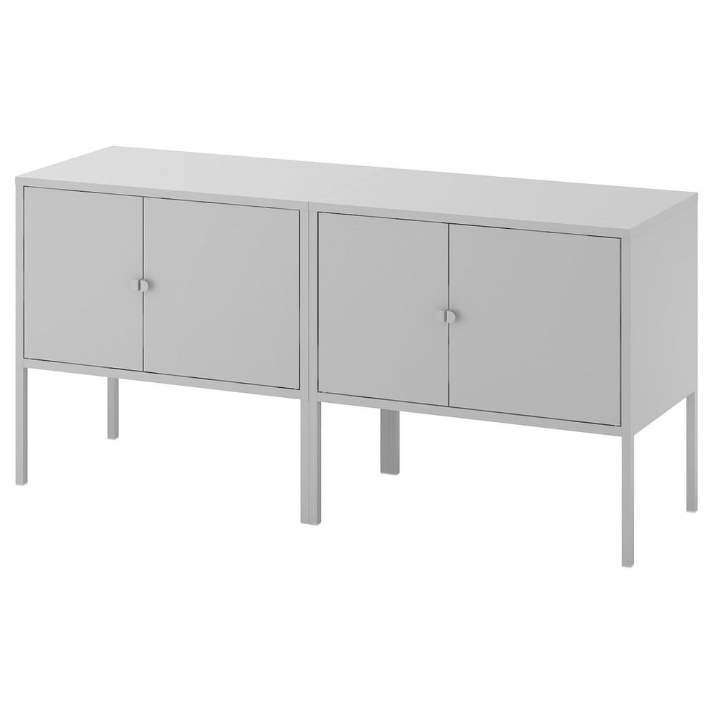 Комбинация шкафов, серый 120x35x57 см IKEA LIXHULT ЛИКСГУЛЬТ 792.791.79 - фото 1