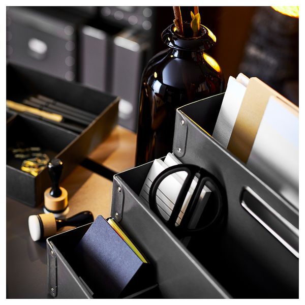 Подставка для канцелярских принадлежн, темно-серый 35x21 см IKEA FJÄLLA ФЬЕЛЛА 903.744.48 - фото 2