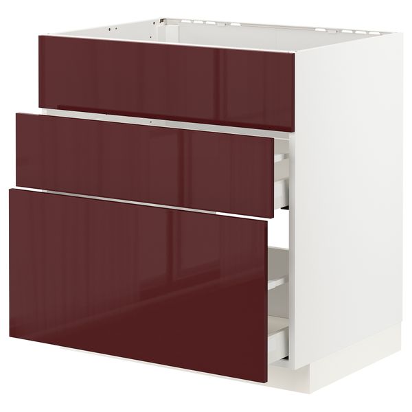 Напольный шкаф для Варочная панели, вытяжка, 80x60 cm IKEA METOD МЕТОД, MAXIMERA МАКСИМЕРА 793.356.27 - фото 2