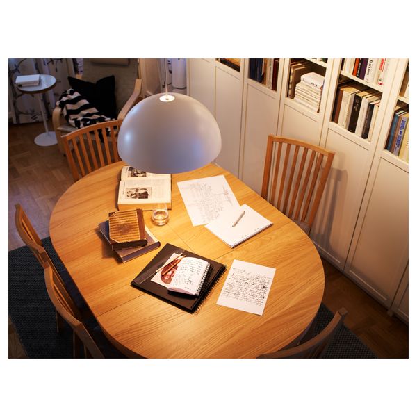 Раздвижной стол БЬЮРСТА, дубовый шпон (115/166 см) - схема-чертеж с размерами