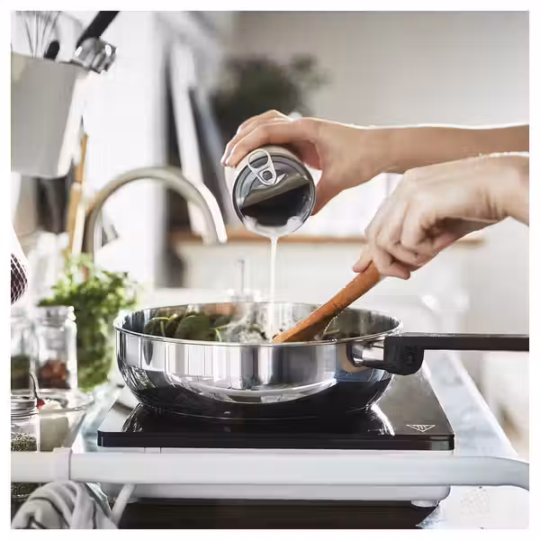 MIDDAGSMAT Сотейник c крышкой - прозрачное стекло/нержавеющ сталь 24 см - фото 4