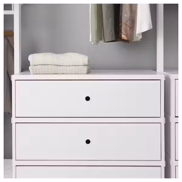 ELVARLI Гардероб, комбинация - белый 258x51x222-350 см - схема-чертеж с размерами