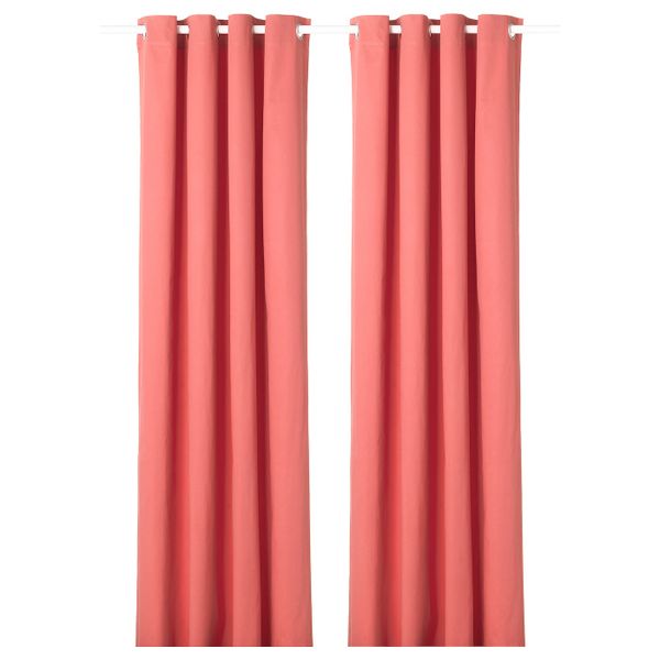 Затемняющие гардины, 2 шт., светлый коричнево-красный 145x300 см IKEA MERETE МЕРЕТЕ 004.436.82 - фото 1