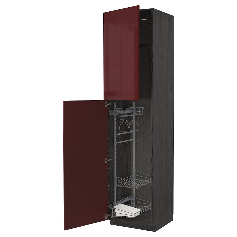 Высокий шкаф с отделением для аксессуаров для уборки, 60x60x240 cm IKEA METOD МЕТОД 594.643.66 - фото 1