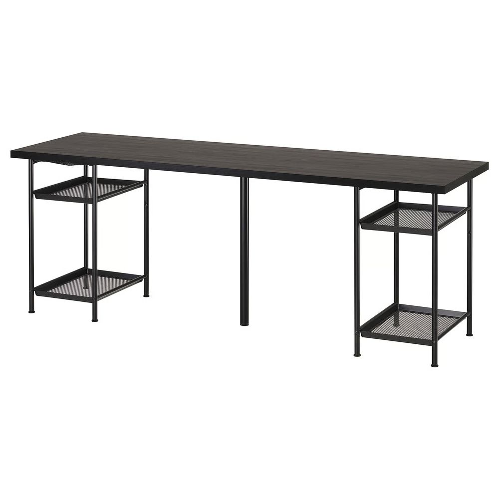 LAGKAPTEN / SPÄND Письменный стол - черно-коричневый/чёрный 200x60 см - фото 1