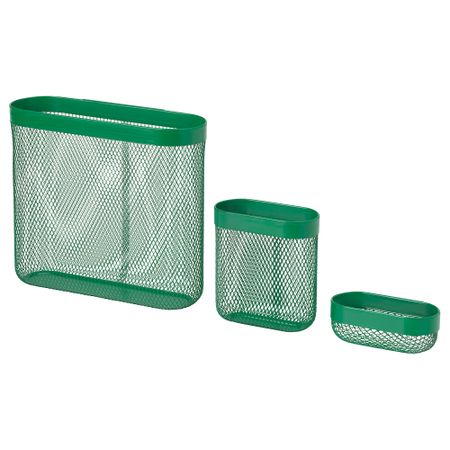 Корзина для хранения, 3 шт., зеленый IKEA SKÅDIS СКОДИС 405.974.70