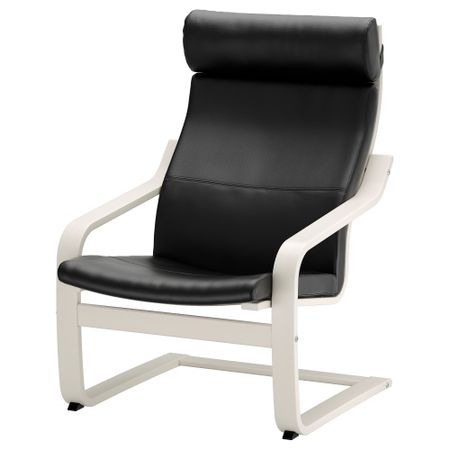 Кресло ПОЭНГ, белый, Смидиг черный