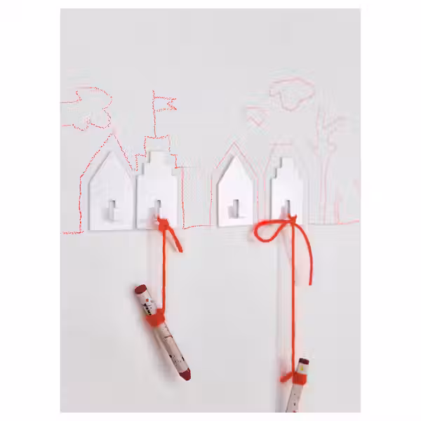 TIPPVAGN ТИППВАГН Крючок, самоклеящийся - домик/белый - фото 4