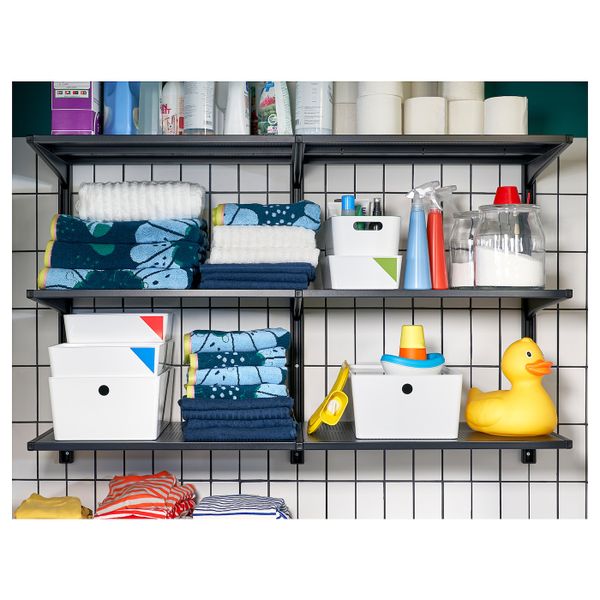 Стеллаж, черный, 127x41x85 см IKEA АЛЬГОТ 492.854.69 - схема-чертеж с размерами