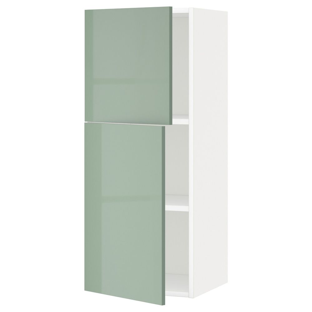 Навесной шкаф с полками/2дверцы, белый, Калларп светло-зеленый, 40x100 см IKEA МЕТОД 092.455.31 - схема-чертеж с размерами