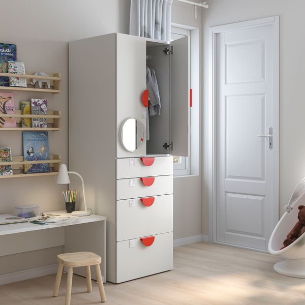 Гардероб, белый белый/с 4 ящиками 60x57x181 см IKEA SMÅSTAD СМОСТАД 993.958.61 - фото 3