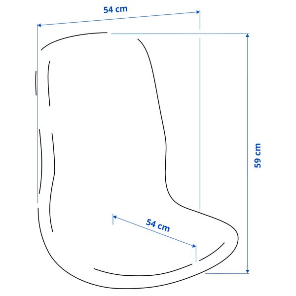 Сиденье с высокой спинкой IKEA LÅNGFHATTEFJÄLL ХАТТЕФЬЕЛЛЬ ЛОНГФЬЕЛЛЬ 003.204.93 - схема-чертеж с размерами