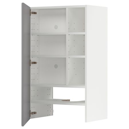 Навесной шкаф для вытяжки, полка, дверь, белый, Bodbyn серый, 60x100 см IKEA METOD МЕТОД 395.042.07