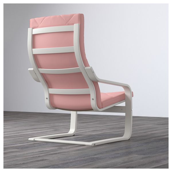 Кресло ПОЭНГ, белый, Эдум розовый - фото 3