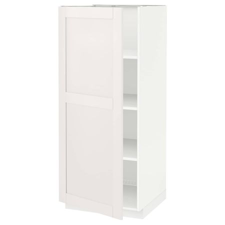 Высокий шкаф с полками, белый/Сэведаль белый 60x60x140 см IKEA METOD МЕТОД 994.464.60
