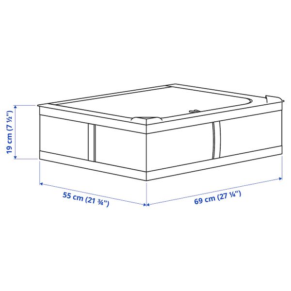 Сумка для хранения, белый 69x55x19 см IKEA SKUBB СКУББ 503.751.24 - схема-чертеж с размерами