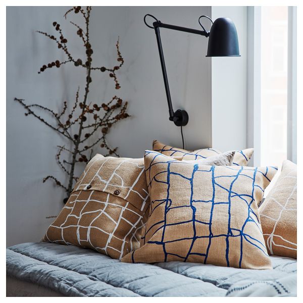 Чехол на подушку, джут синий, 50x50 см IKEA ВЭРМЕР 404.409.88 - схема-чертеж с размерами