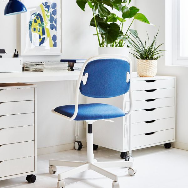 Рабочий стул, белый/Висле синий IKEA ÖRFJÄLL ОРФЬЕЛЛЬ 393.030.44 - фото 3