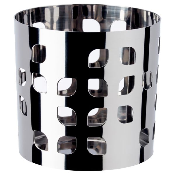 Украшение для свечи в стеклянном стакане ВАККЕРТ, нержавеющ сталь лист (8 см) - фото 1