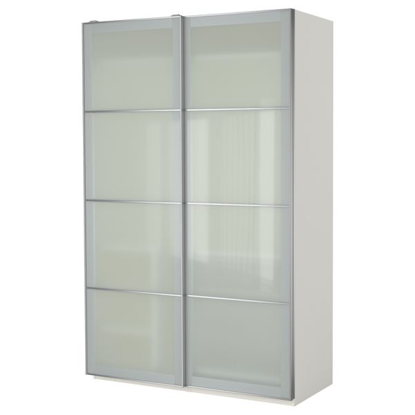 Гардероб ПАКС, белый, Сэккен матовое стекло - фото 2