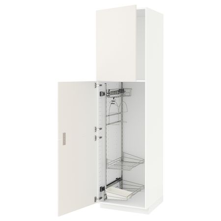 Высокий шкаф с отделением для аксессуаров для уборки, 60x60x220 cm IKEA METOD МЕТОД 394.571.78