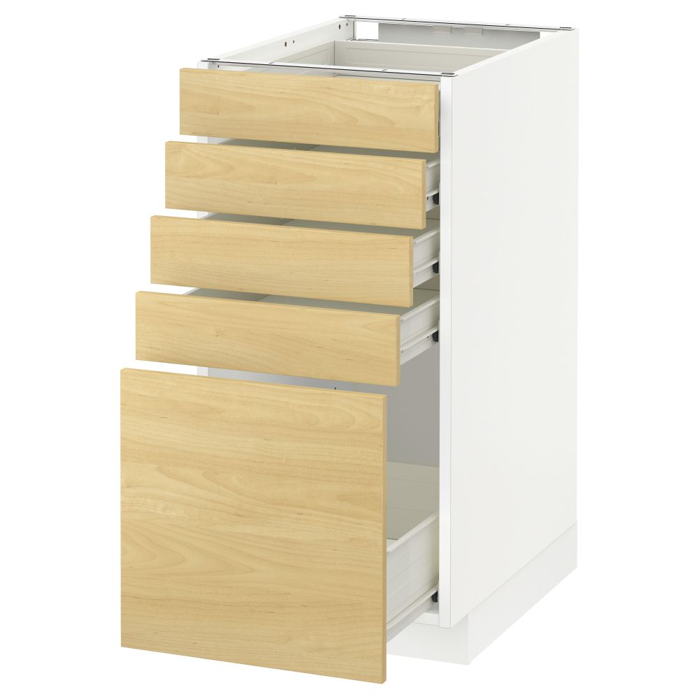 Напольный шкаф с 5 ящиками МЕТОД / ФОРВАРА, белый, Тингсрид береза - схема-чертеж с размерами