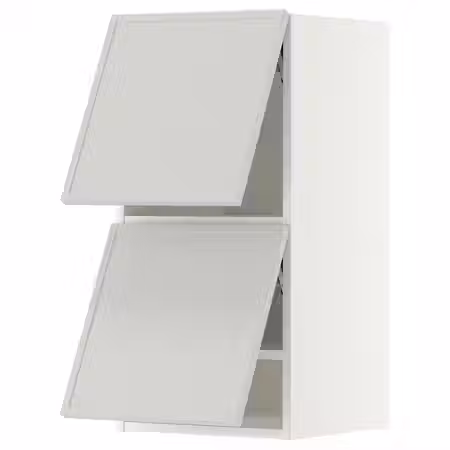 METOD Навесной шкаф/2 дверцы, горизонтал - белый/Aspudden светло-серый 40x80 см