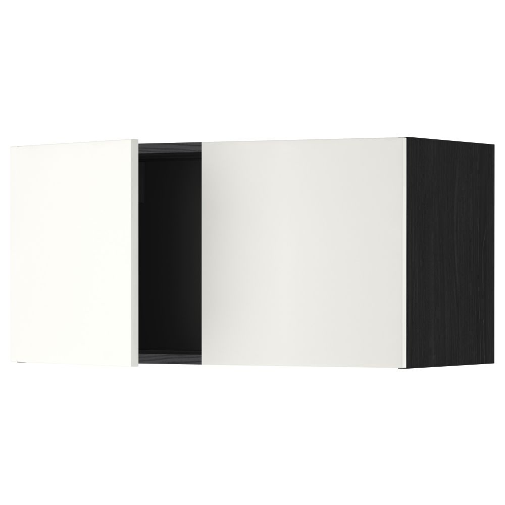 Навесной шкаф с 2 дверями МЕТОД, черный, Хэггеби белый (80x40 см) - схема-чертеж с размерами