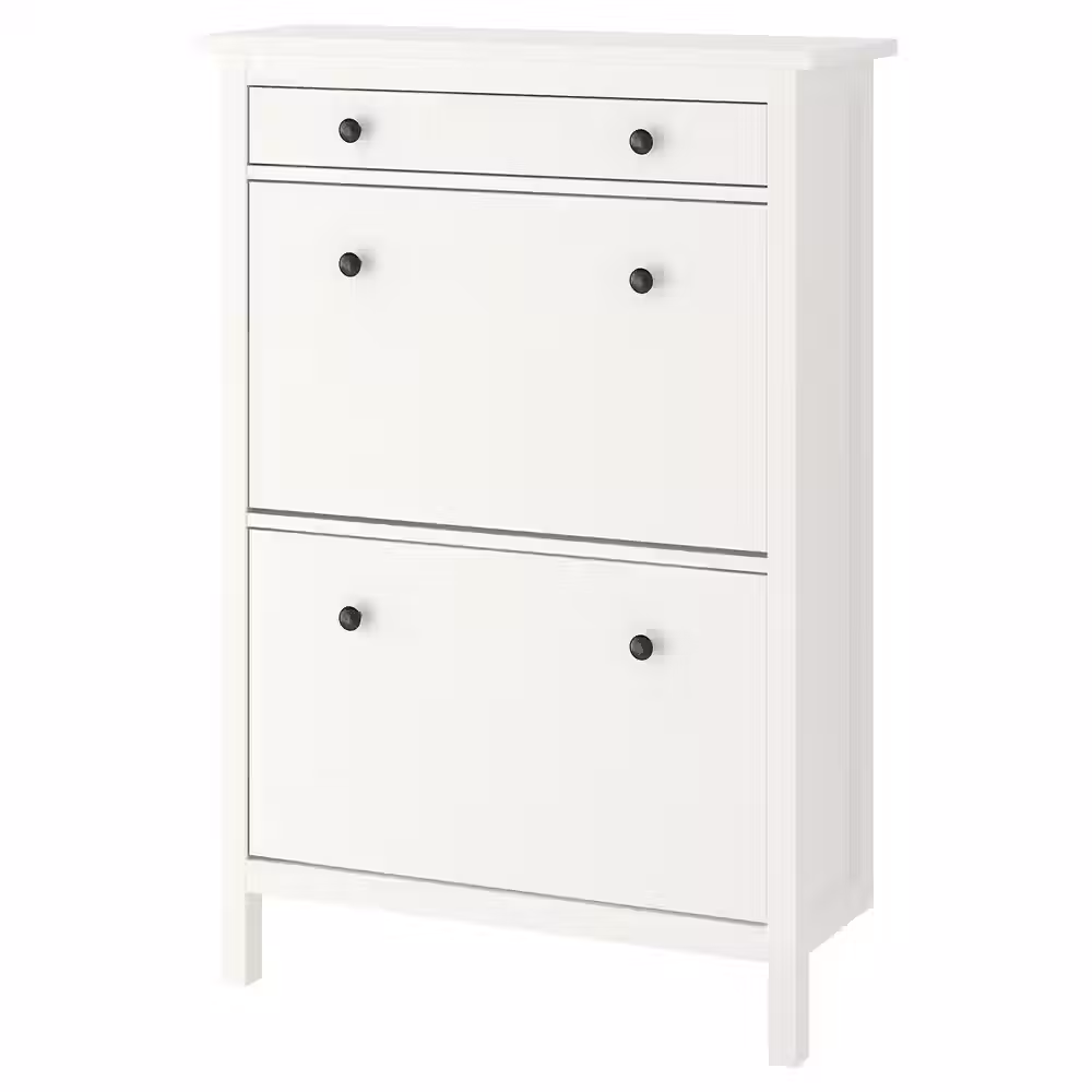 HEMNES Галошница с 2 отделениями - белый 89x30x127 см - фото 1