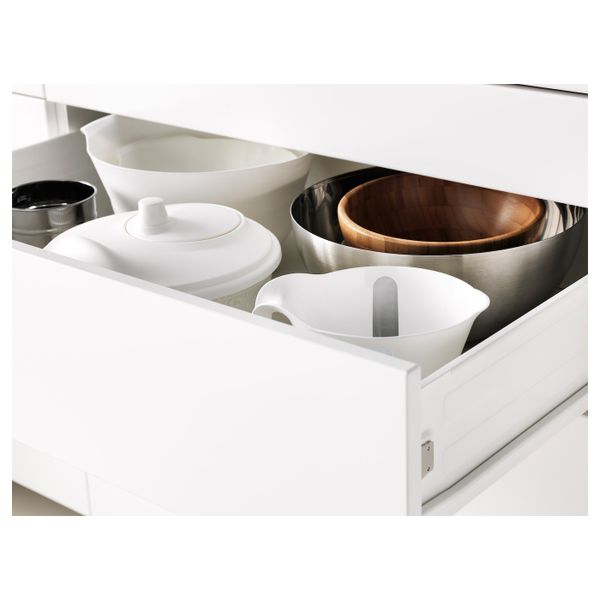 Напольный шкаф 4 фронтальных, 2 низких, 3 средних ящ, белый/Сэведаль белый 80x60 см IKEA МЕТОД / ФОРВАРА 192.654.39 - схема-чертеж с размерами