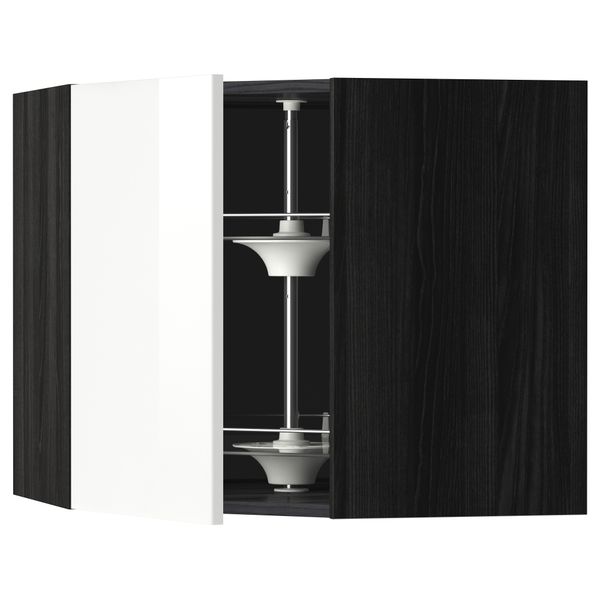 Угловой навесного шкаф с вращающейся секцией, 68x60 см, черный, Ringhult белый IKEA METOD МЕТОД 091.200.60 - фото 1
