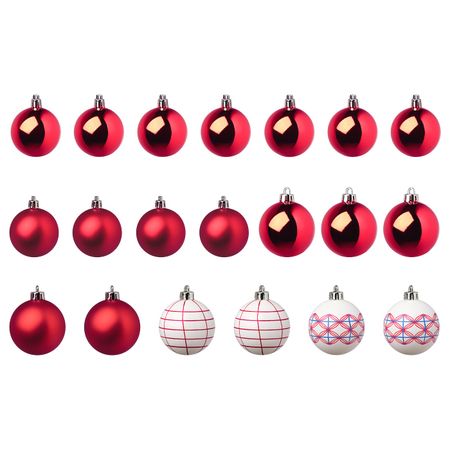 Украшение «шар», набор 20 шт., красный, белый, синий IKEA VINTERFEST ВИНТЕРФЕСТ 704.374.75