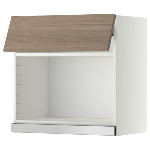 Навесной шкаф для СВЧ-печи МЕТОД, белый, Брокхульт светло-серый - схема-чертеж с размерами