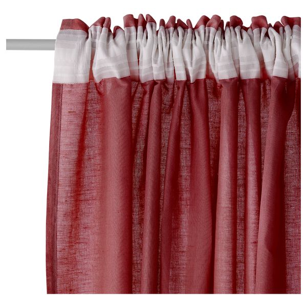 Гардины, 1 пара ВИТТОТЕЛЬ, темно-красный (145x270 см) - фото 2