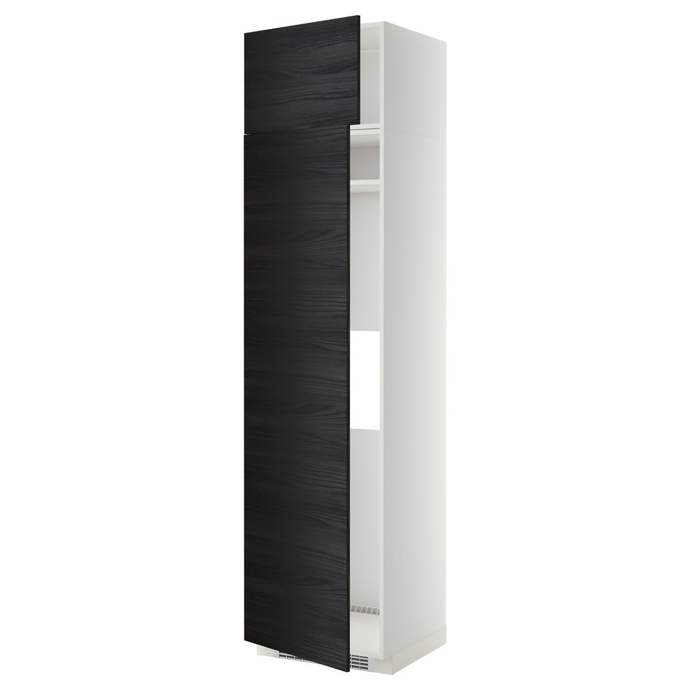 Высокий шкаф для холодильника или морозильн, белый, Тингсрид черный 60x60x240 см IKEA МЕТОД 192.331.27 - схема-чертеж с размерами