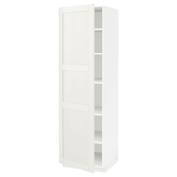 Высокий шкаф с полками, белый/Сэведаль белый 60x60x200 см IKEA METOD МЕТОД 894.456.49 - фото 1