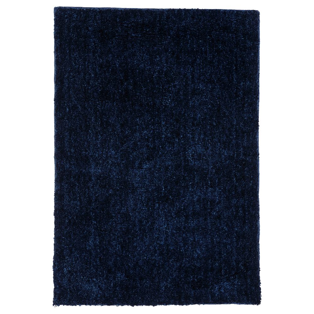 Ковер, длинный ворс, 133x195 см, с утяжками синий IKEA BRUUNSHÅB 605.041.73 - фото 1